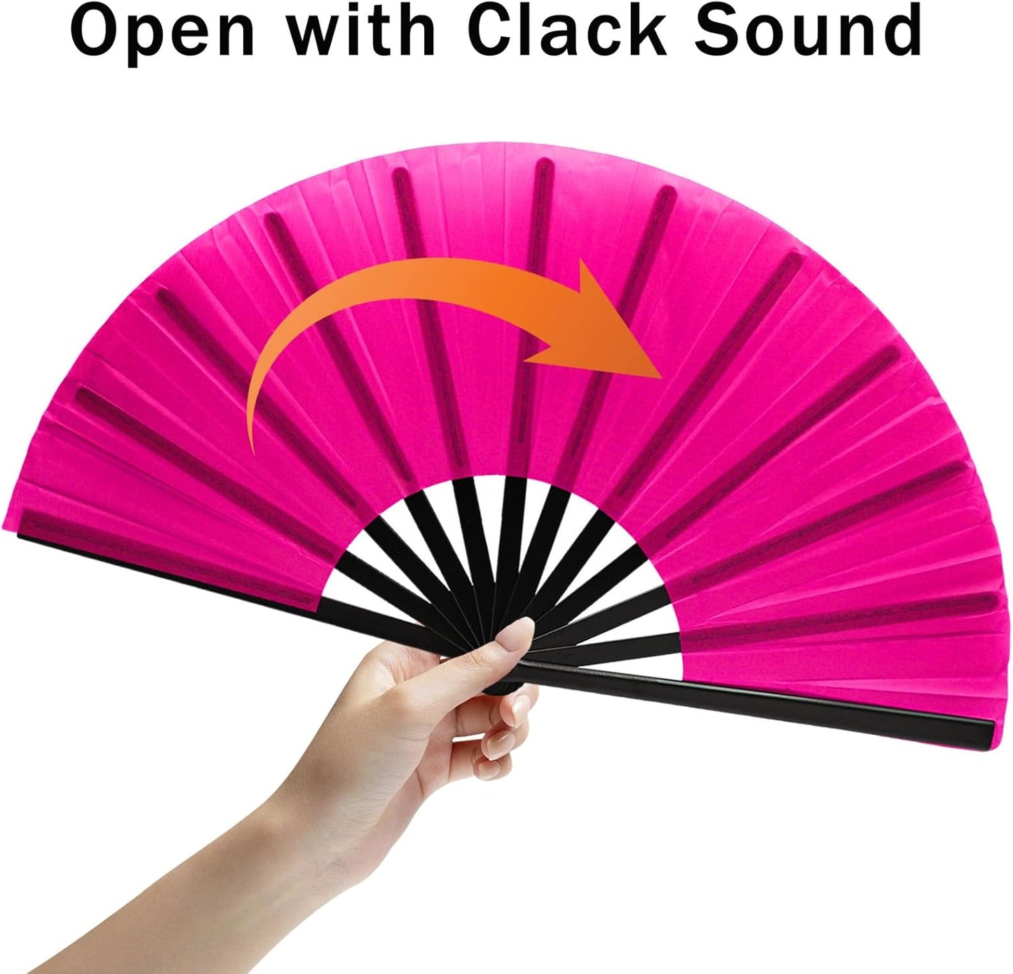 13inch Large Rave Fan Popping Clacking Fans for Line Dancing,Hand Fans for Women Foldable,Boots on The Ground Fan,Portable for Outdoor,Wedding,Party,Decoration (10pcs Pink)