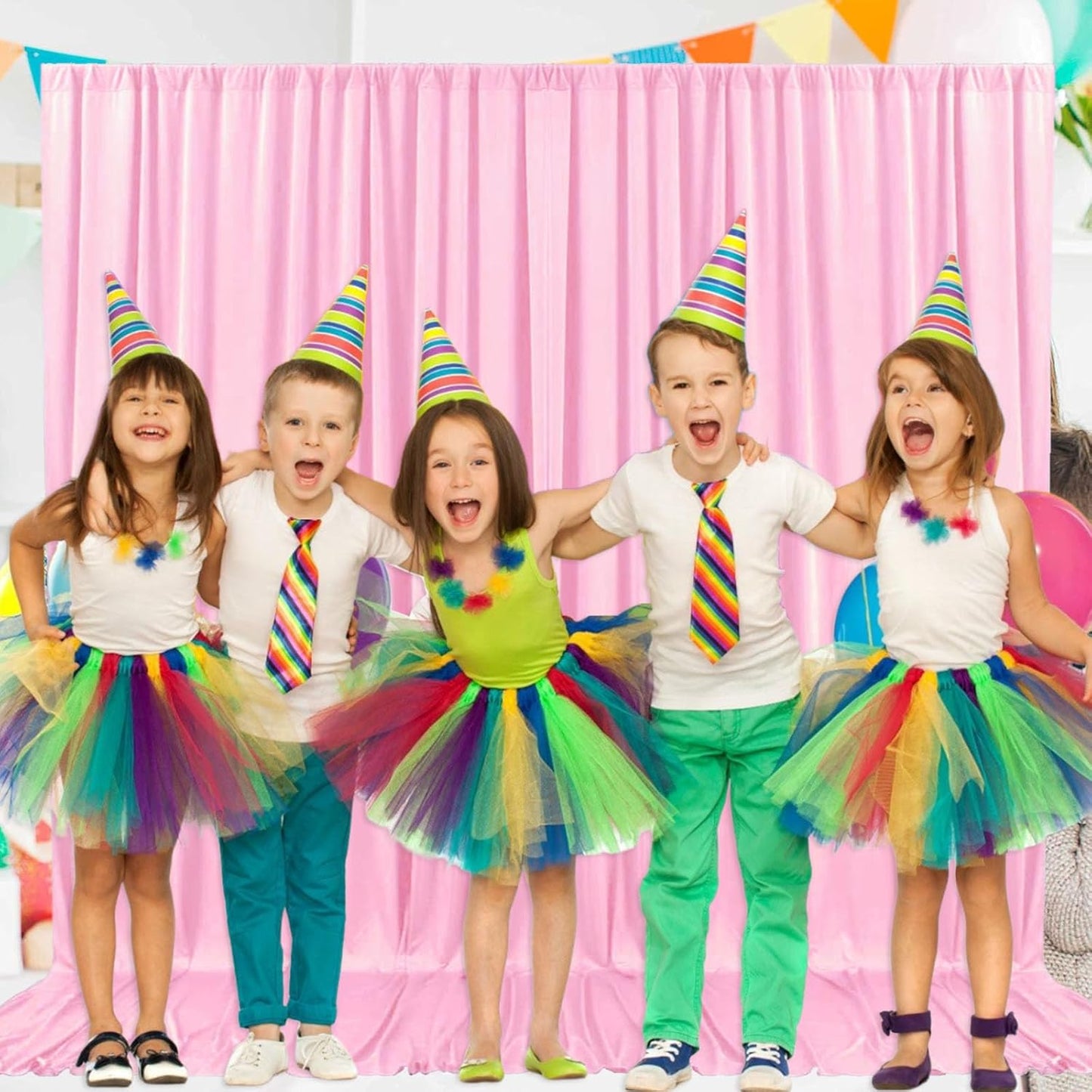 2 Panels Rose Pink Backdrop Curtain, 10 x 7 Feet Background Curtains for Parties, Weddings, Baby Showers, Bachelorette Halloween, Christmas Birthday Party Photoshoot Backdrop Curtains Decorations