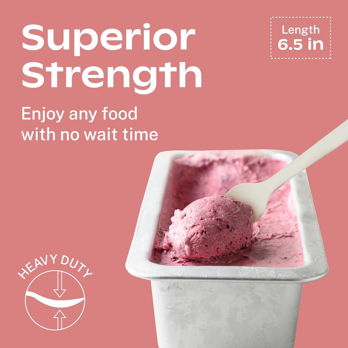 CORAL Ivory White 100% Compostable Spoons - 120 Heavy Duty No Plastic Spoons (6.5 inch) - Break Resistant with Smooth Edges, Ocean Friendly Alternative to Plastic Utensils - Biodegradable & Disposable