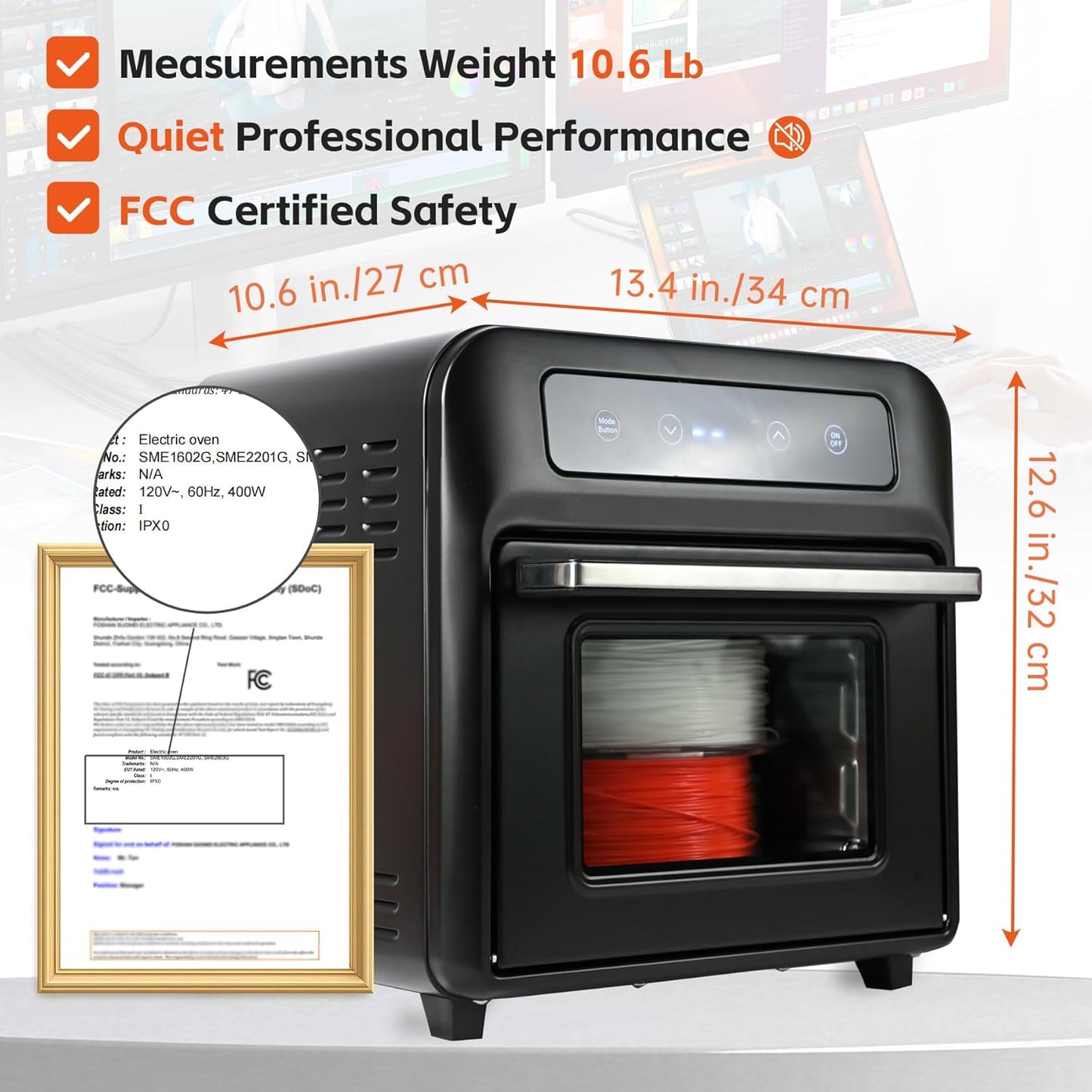 3D Printing Filament Electric Dryer Box, Priline 3D Filament Heating Chambers with Blower, Fast Drying & Moisture-Free Dehydrator for PLA, PETG, TPU, Carbon Fiber Filament