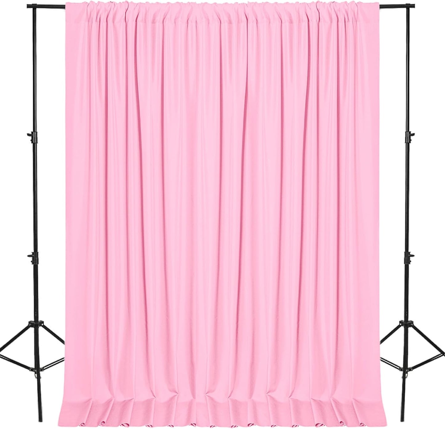DWCN Pink Backdrop Curtains for Parties, Background Curtains Photography Backdrop Drapes with Rod Pockets for Wedding Decorations Stage Birthday Family Gatherings, 2 Panels 5ft x 10ft