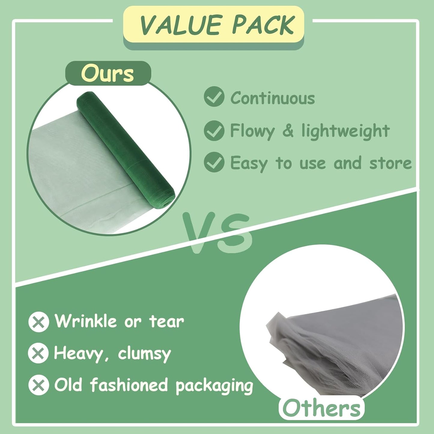 Tulle Fabric Rolls, 54 Inch by 10 Yards (30 ft) Tulle Ribbon for Wedding Party Decoration Sheer Fabric Spool Bolt, Ceiling Decor, Tutu Skirt, Christmas Gift Wrapping, Soft & Drape (Hunter Green)