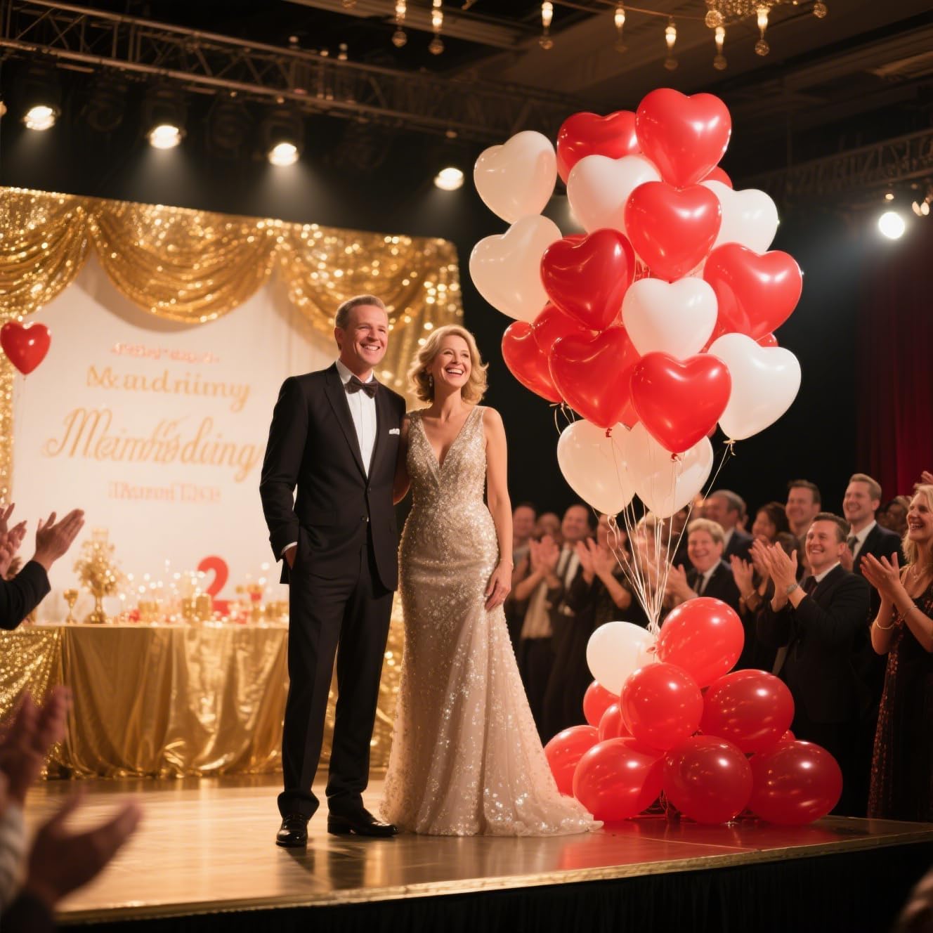 Red and White Heart Balloons - 50 Pcs Heart Shaped Balloons for Romantic Decoration, Wedding, Anniversary, Engagement, Birthday Party, Love Events