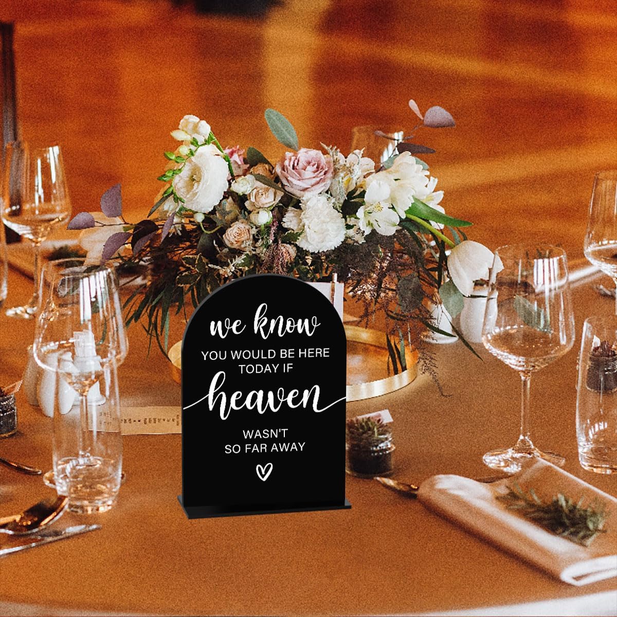 Acrylic Sign, Reception Table Decoration, We Know You Would be Here Today Sign for Ceremony, Modern Font Table Signs, Acrylic Tables Top Signs for Ceremony and Reception (Black)