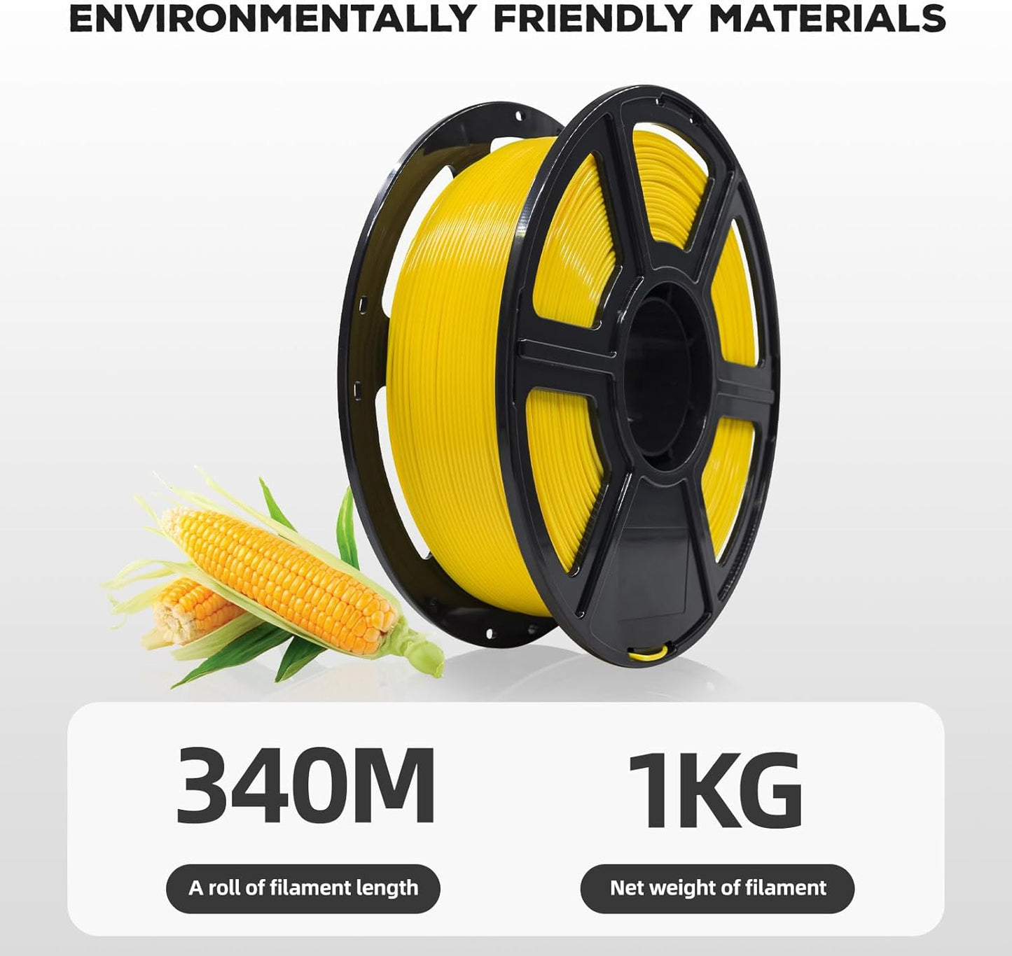 FLASHFORGE PLA Filament 1.75mm, 3D Printer Filament 1kg (2.2lbs) Spool, Dimensional Accuracy +/- 0.02mm, 3D Printing Filament Easy to Use and Fits for Most FDM 3D Printers (Yellow)