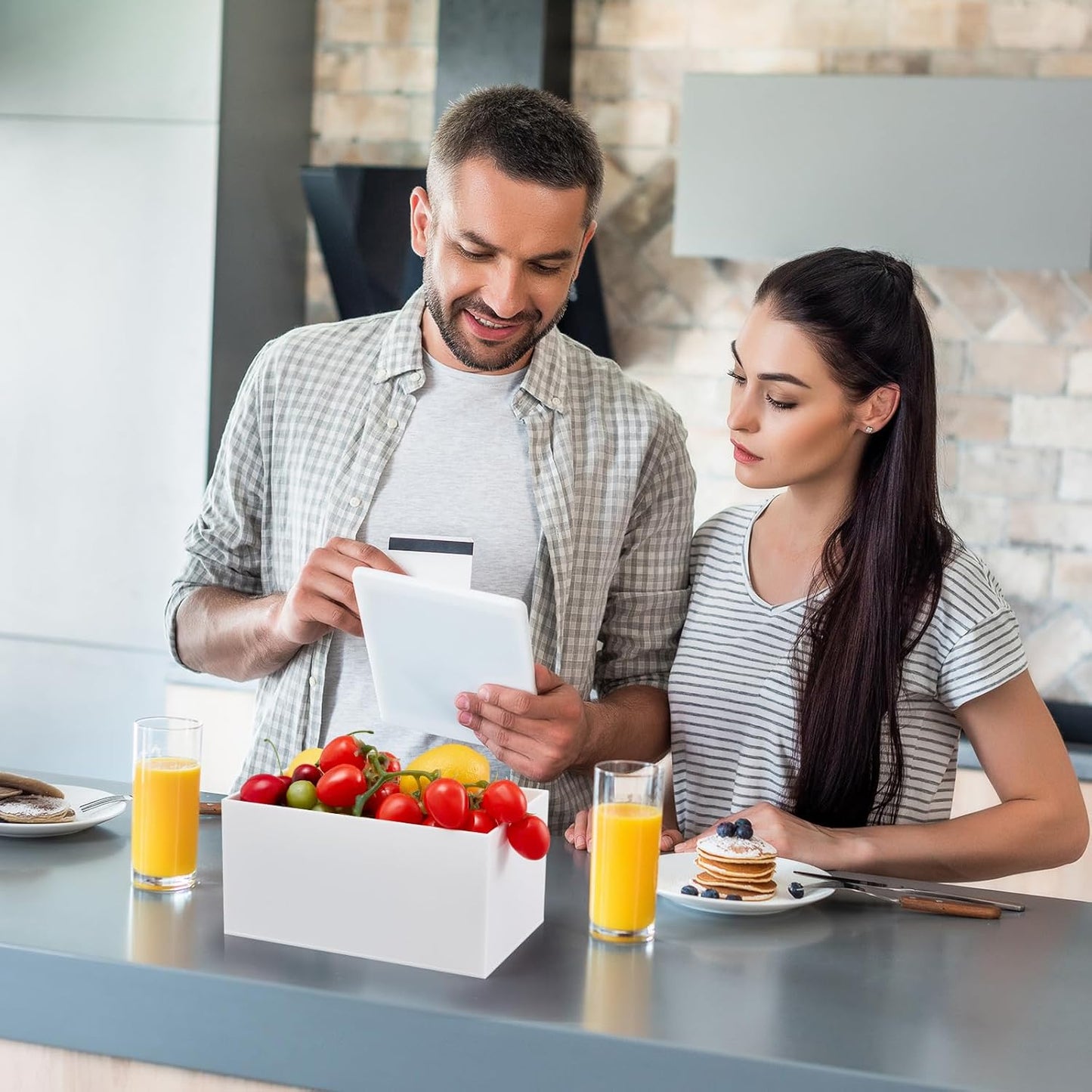 Leinuosen 7 Pcs Large Buffet Risers Set 6" to 12" Acrylic Display Box Catering Dessert Table Riser Food Display Decorative Stand with Hollow Bottom for Catering Supplies(White, Rectangle)