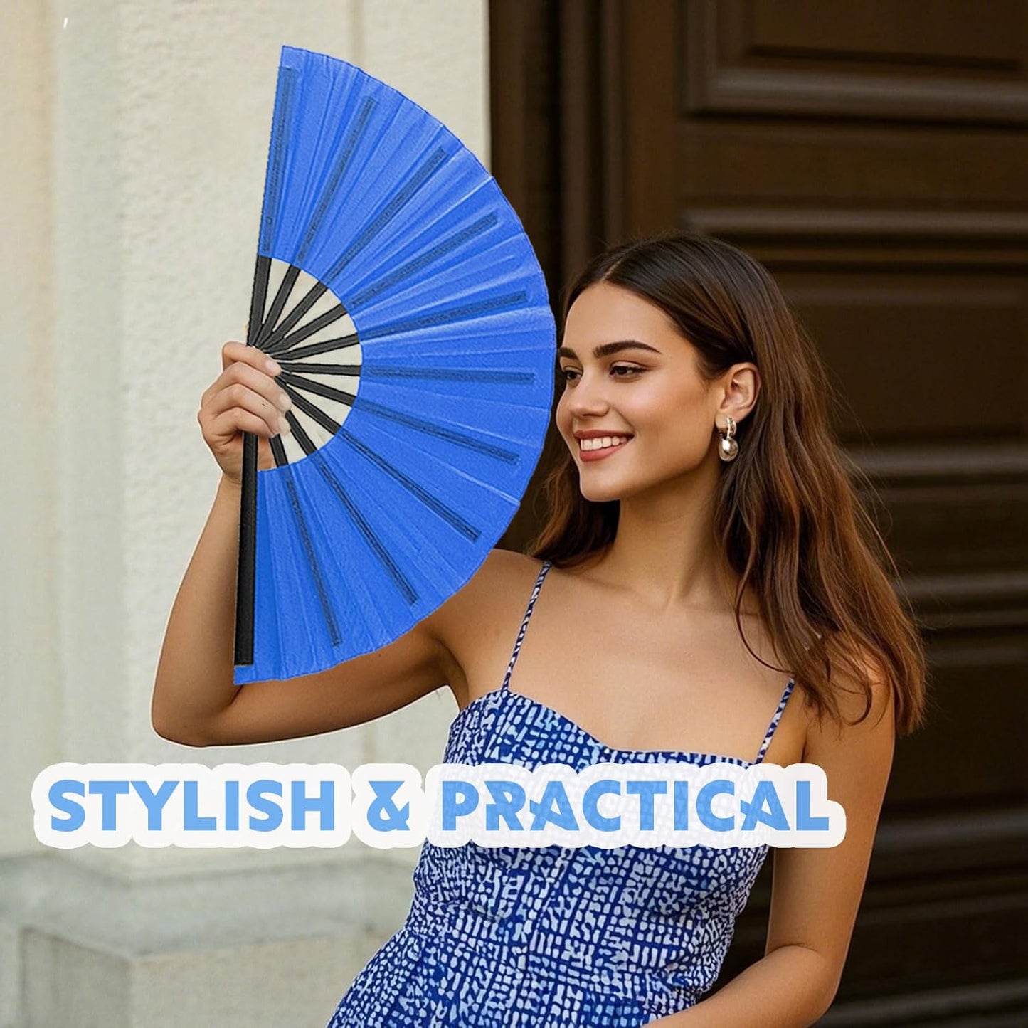 10 Pcs Line Dance Popping Fan, 13inch Boots on The Ground Fan, Chinese Kung Fu Tai Chi Large Hand Fans for Women Folding for Festival Dance Party Wedding Clacking (Purple)