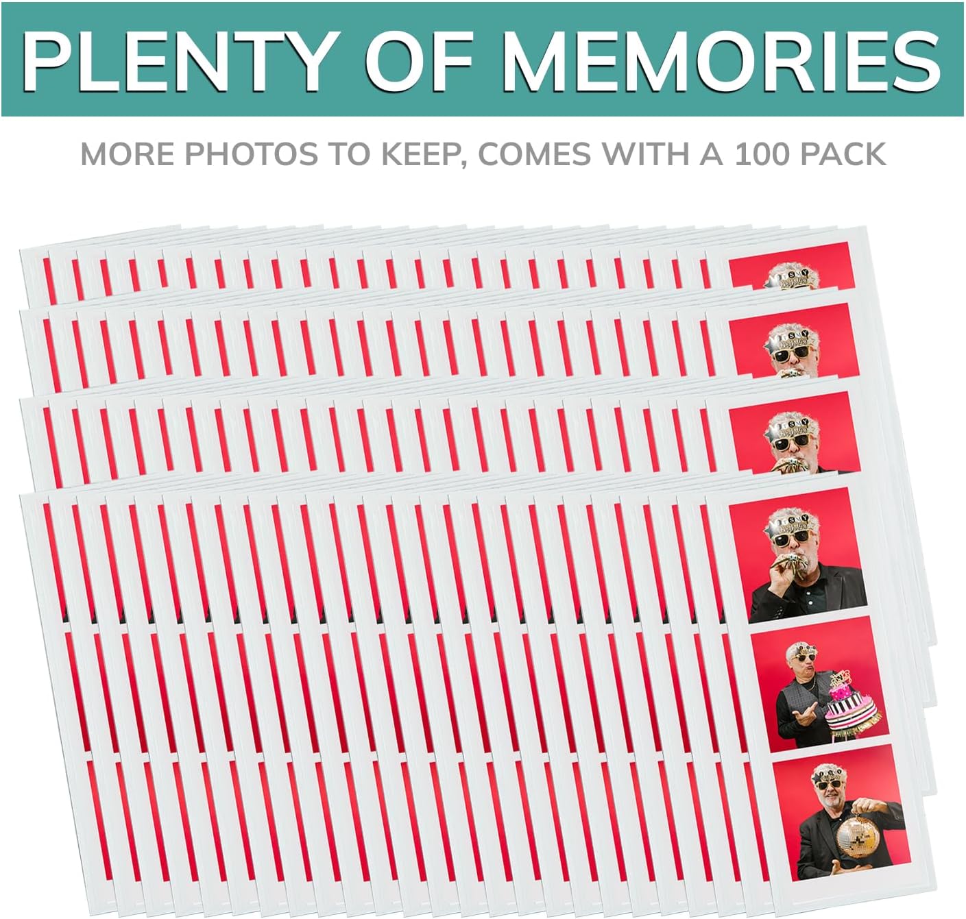 pbf PHOTO BOOTH FRAMES 2x6 Magnetic Picture Frames for Refrigerator | 2 x 6 Clear Magnetic Vinyl Frames for Photo Strips for Fridge (100-Pack)