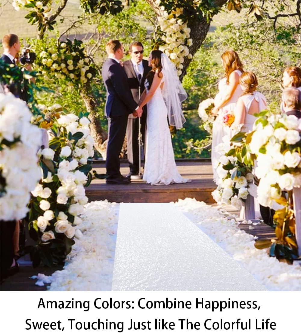 ShinyBeauty 4x20 FT Wedding Aisle Runner Rug - White Waterproof Non-Slip Ceremony Carpet for Outdoor, Beach, Party Events