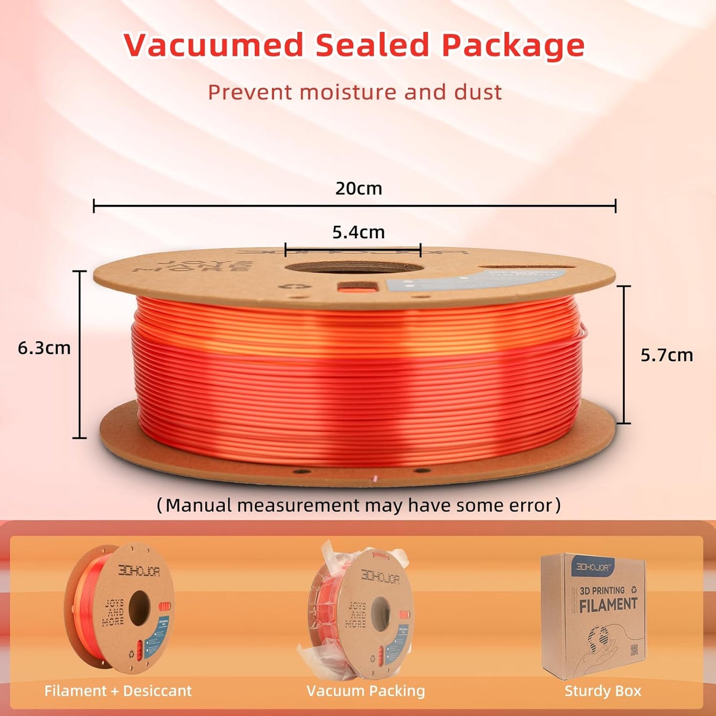 Silk PLA 3D Printer Filament 1.75mm Silk Shiny Fast Gradient Color Change Rainbow Multicolor PLA Filament 1kg (2.2lbs) /Spool for FDM 3D Printers-Fiery Rose