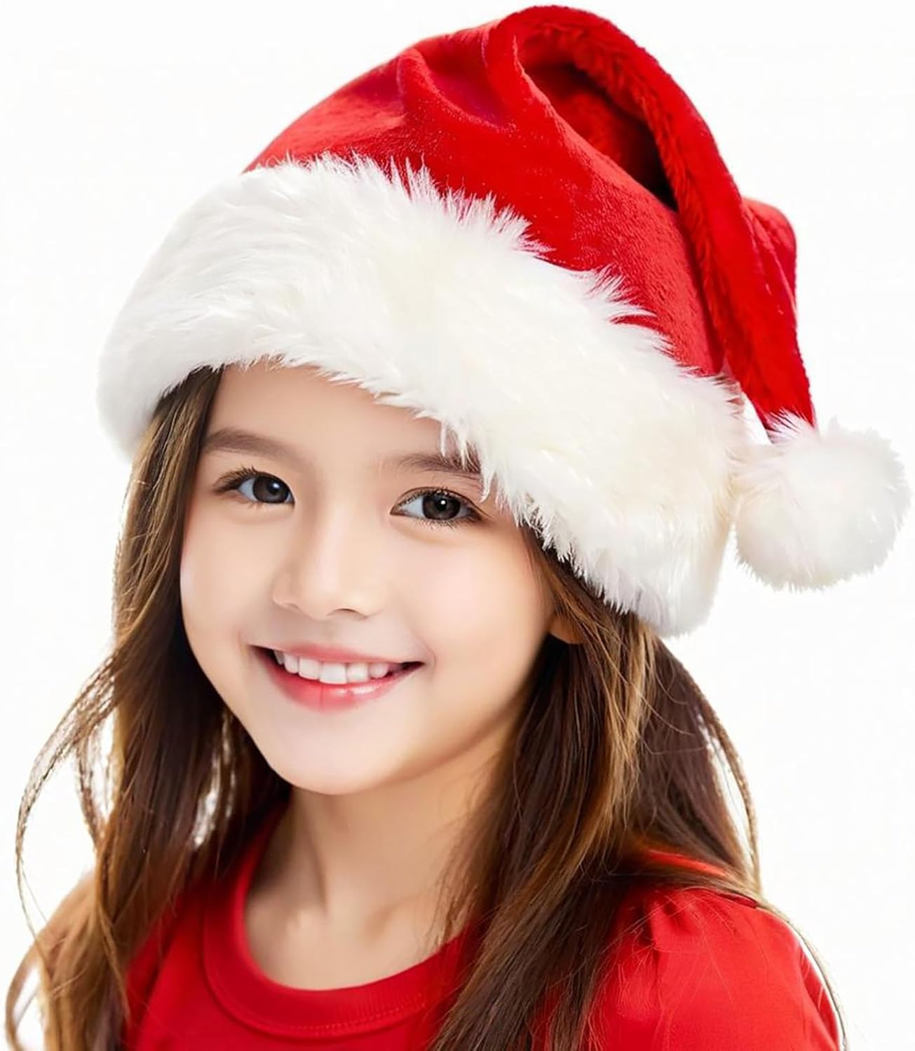Christmas Hat for Kids,Santa Hat Xmas Hat Velvet Comfort Thicken Fur Holiday Hat