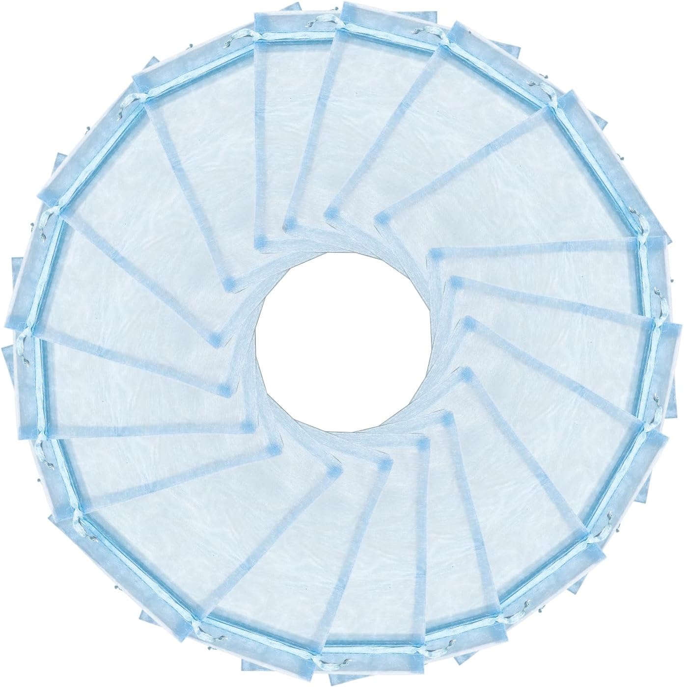 Wudygirl 100PCS Sheer Organza Bags - 5x7 Inch Drawstring Jewelry & Candy Favor Bags for Wedding Party (Sky Blue)