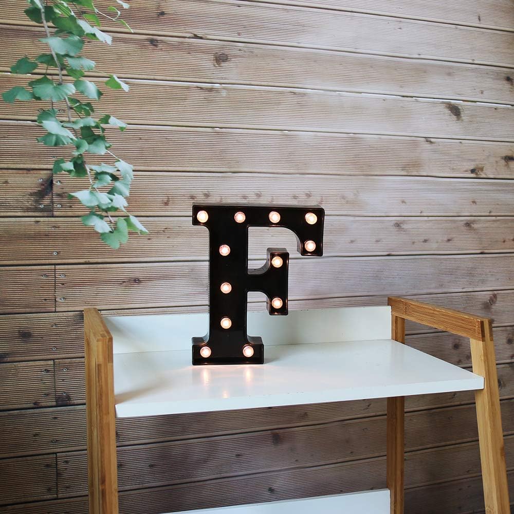 OYCBUZO Light Up Black Alphabet Marquee Letters Sign LED Marquee Number Lights Sign for Night Light Home Bar Christmas Lamp Birthday Party Wedding Decoration F