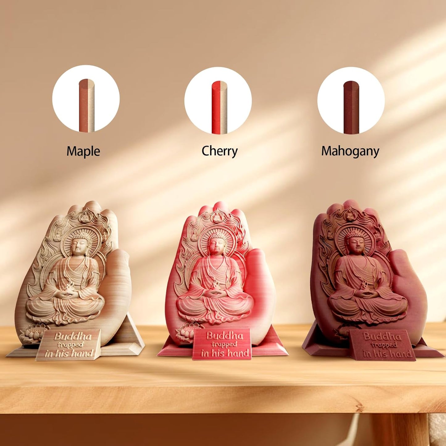 YOUSU Wood PLA Filament 1.75mm 1KG,Multicolor 3D Printer Filament,Real Wood Fibers Added 3D Printing Filament,Fits for Most FDM 3D Printers,Maple