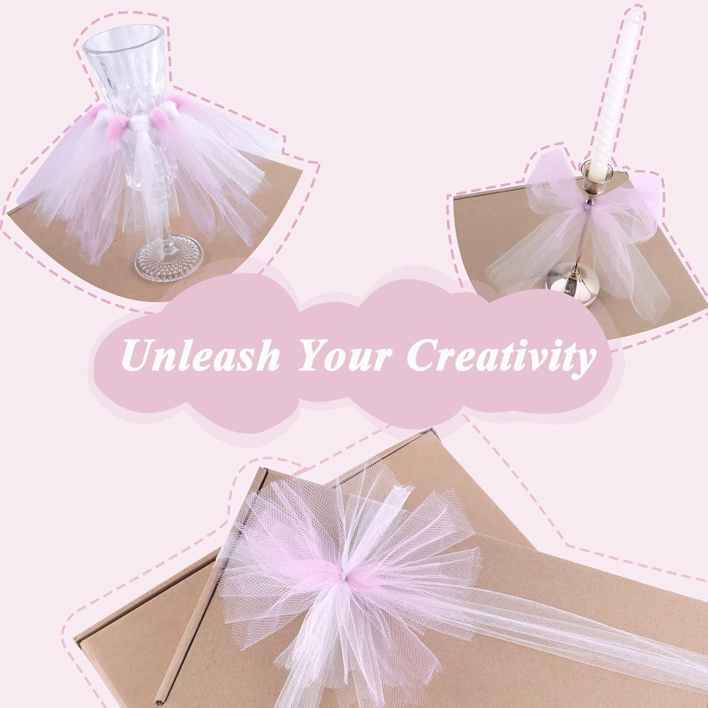 Pink Tulle Fabric Roll 6" by 100 Yards (300 ft) Soft Tulle Spool for DIY Crafting Favor Supplies, Tutus, Wedding, Party Decorations, Gift Wrapping