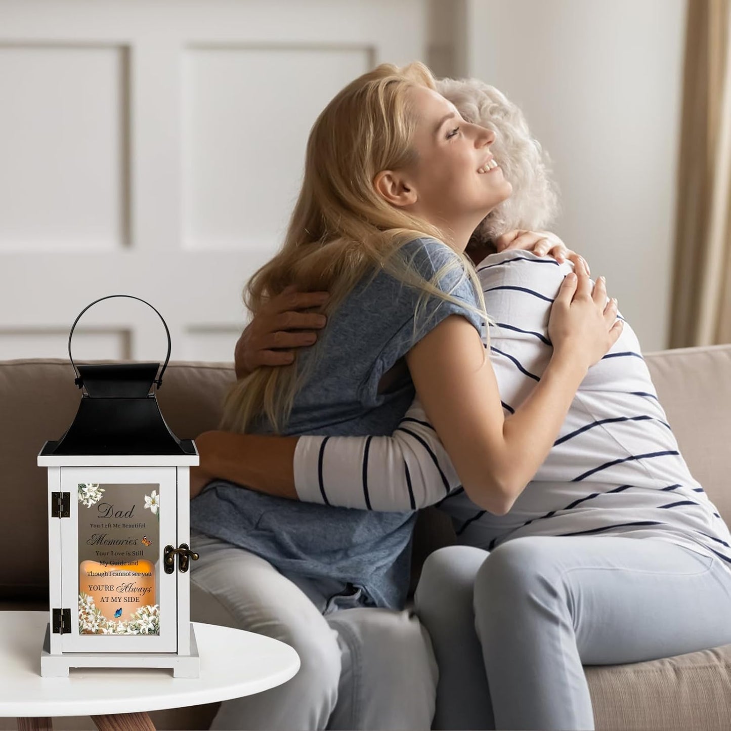 Memorial Lantern Bereavement Gifts in Memory of Loved One Memorial Gifts for Loss of Father Remembrance Sympathy Gifts for Loss of Dad with LED Candle