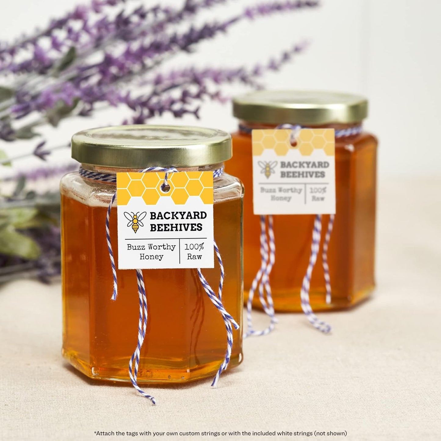 Avery Square Tags, Sure Feed Technology, 2" x 2", Matte White, Strings Included, 120 Total, Print-to-The-Edge, Laser/Inkjet Printable (80513)