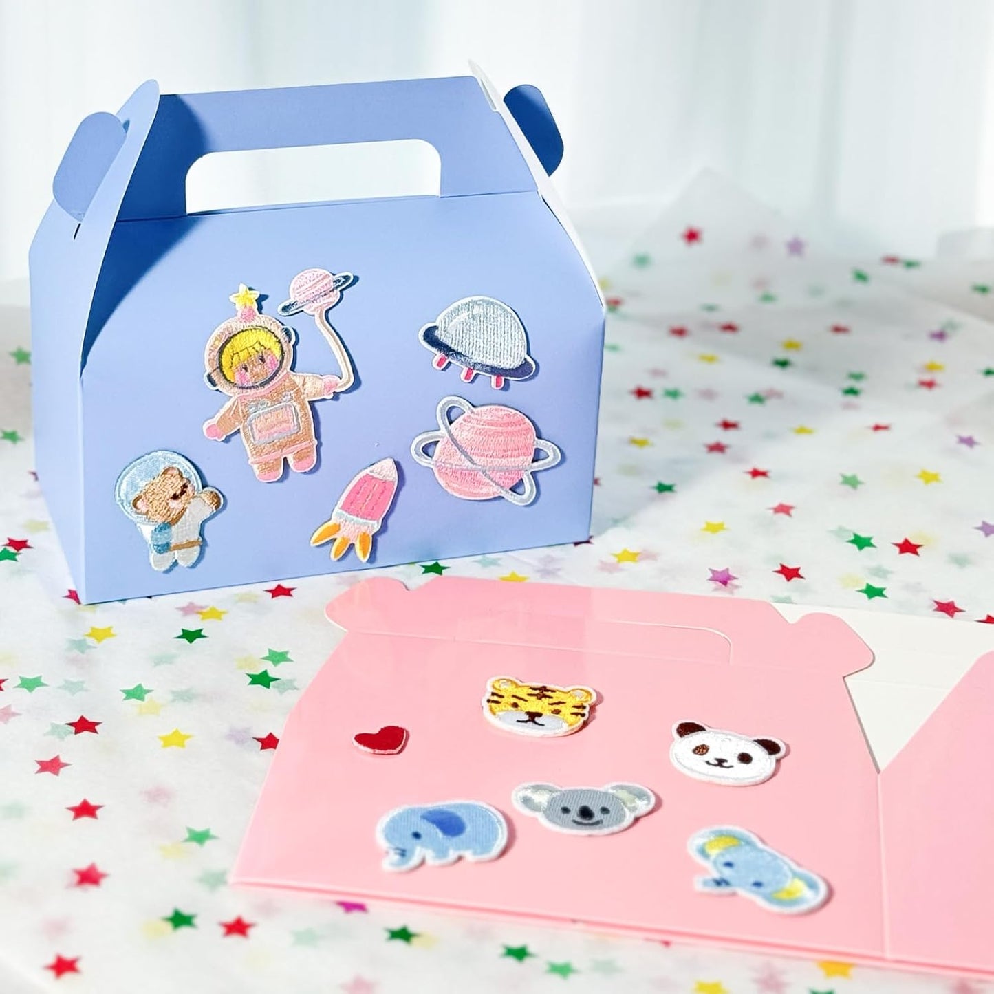 UnicoPak 30 Pack Baby Blue Gable Treat Boxes Party Favor Goodie Bag Boxes for Candy Treats Snacks Cookie Toys for Birthday Party Special Events, 6.5x3.5x3.5 Inches