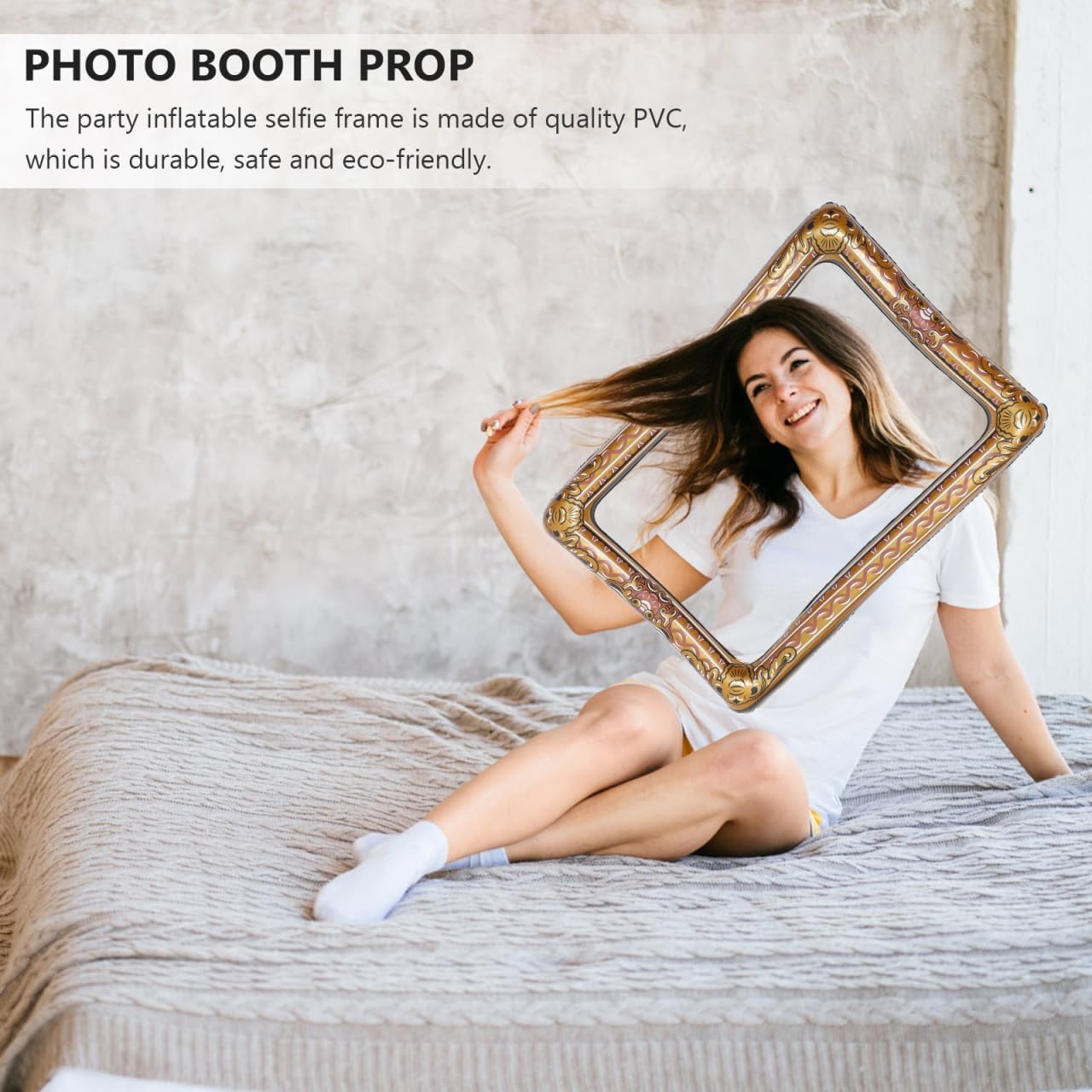 TENDYCOCO 1Pc Inflatable Frame Beautiful Selfie Picture Frame Chic Photo Booth Prop