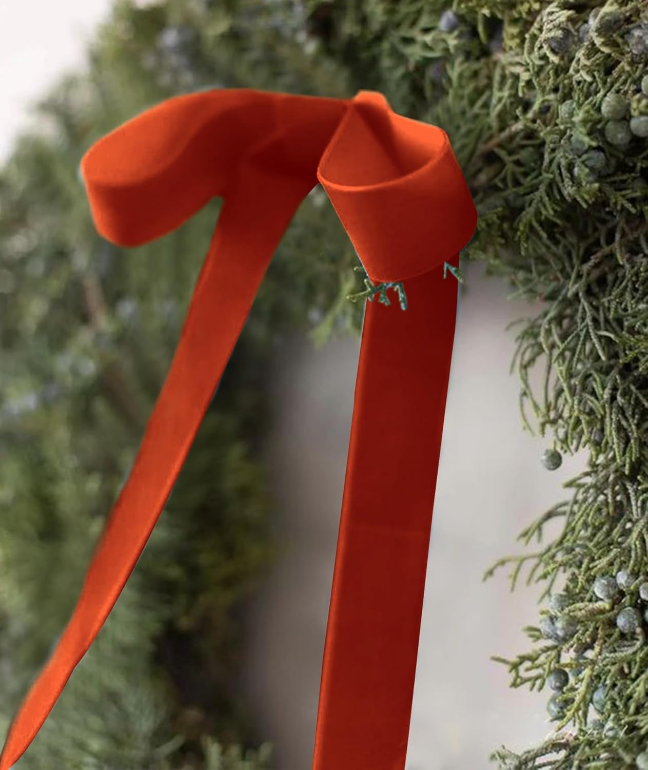 Burnt Orange Velvet Ribbon 1.5'' 25 Yards for Christmas Tree, Gift Wrapping, Flower Bouquet, Wreath Decorations, Bow Making