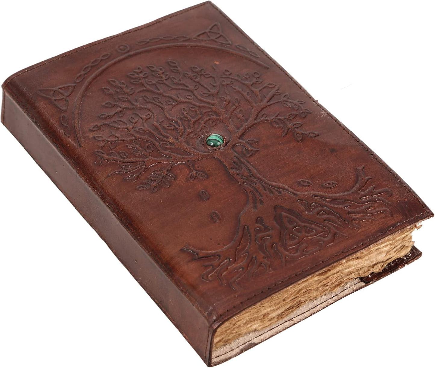 Leather Journal Refillable Lined Deckle Paper Tree of Life Handmade writing Notebook Diary Leather Bound Daily Notepad for women and men Writing pad Gift for Artist Sketch