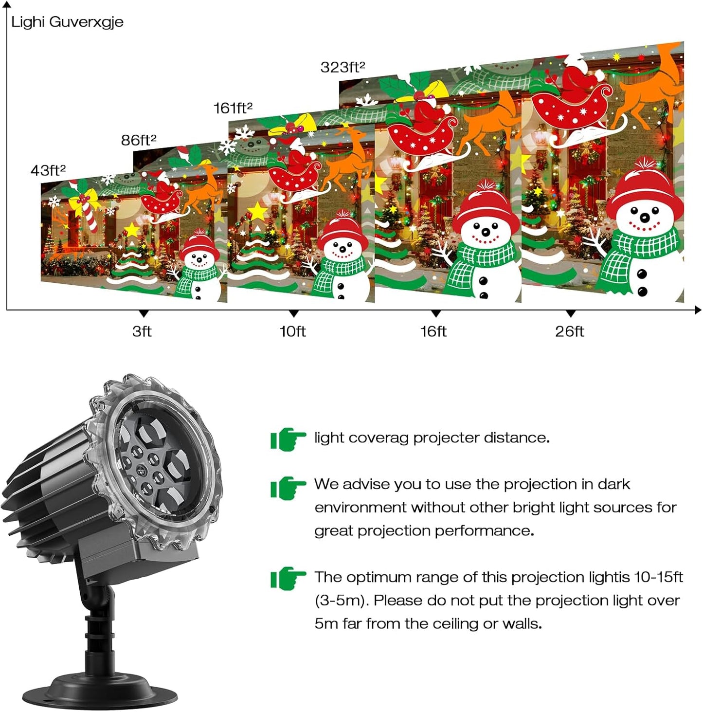 Christmas Projection Lights Outdoor - LED Holiday Projector Lights with Auto Timer and Waterproof Design for Indoor Outdoor Yard, Patio, Garden, Party Decor