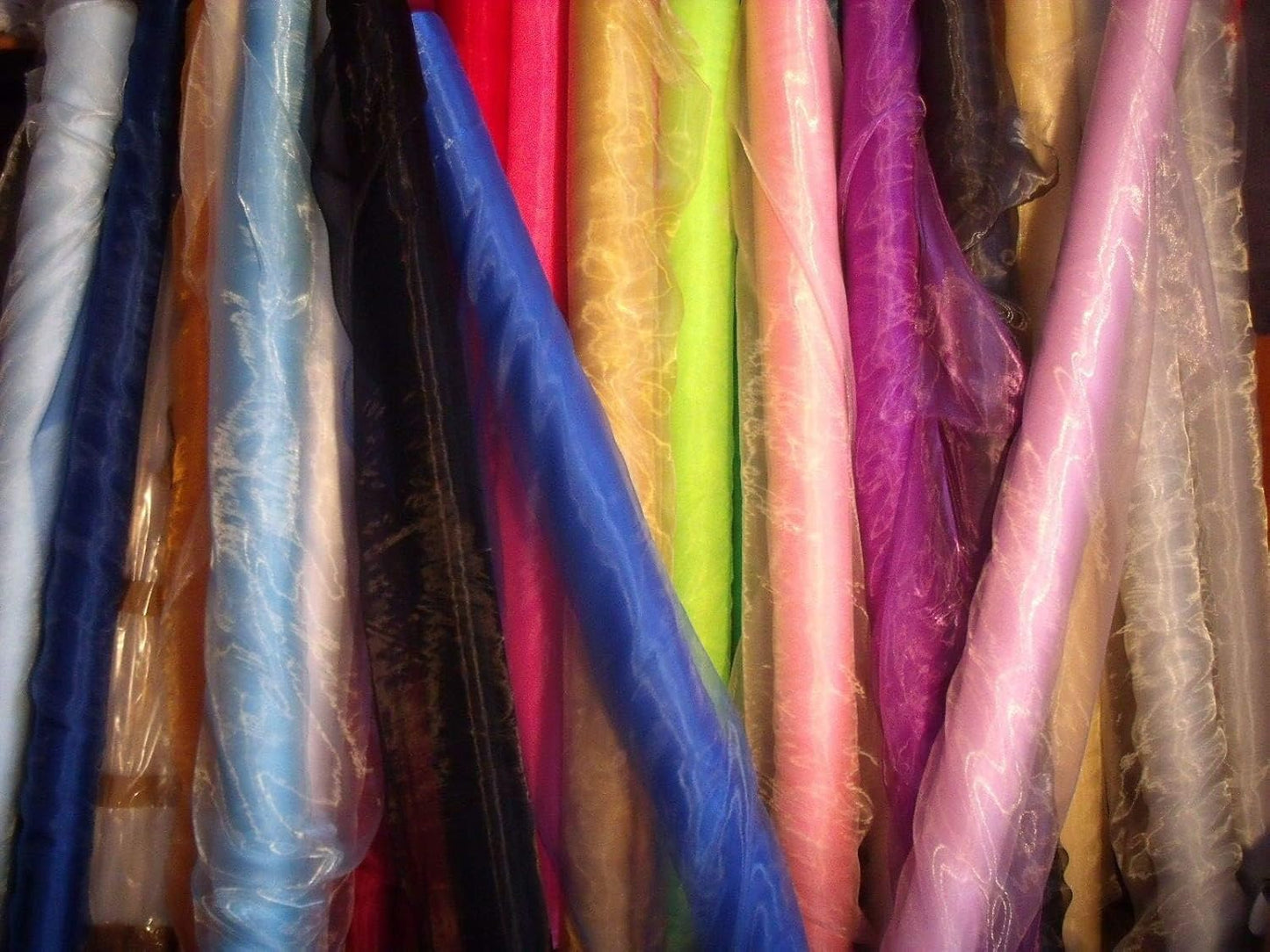 VDS Turquoise Organza Fabric, 100 Yards Continuous, 45” Wide, Wedding Party Decoration Iridescent Crystal Sheer Shiny Organza Tulle Bridal Dress DIY Crafts Costume Sewing Backdrop Arch Cloth