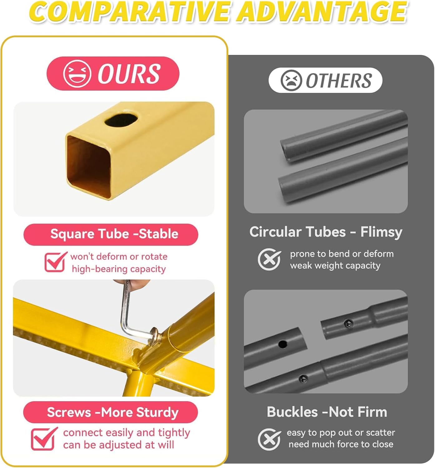 Metal Arch Backdrop Stand Set of 3 (7.2FT/6.6FT/6FT) - Heavy-Duty Gold Wedding Arch with Water Bag for Weddings, Baby Showers, Birthdays, Graduation, Parties & Outdoor Events