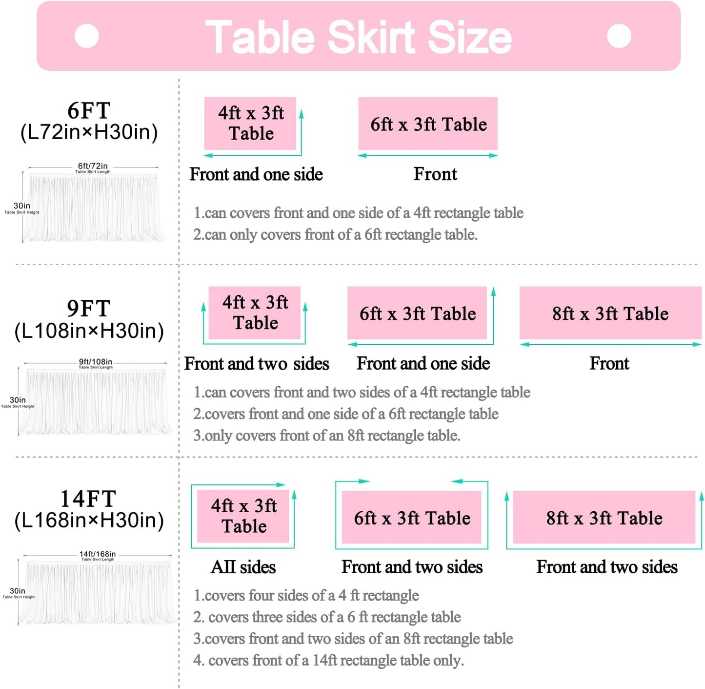 9ft Unicorn Tulle Table Skirt for Rectangle Tables or Round Tables Tutu Rainbow Tablecloth for Birthday Party Baby Shower Girl Boy Wedding Party Dessert Buffet Banquet Table Decorations