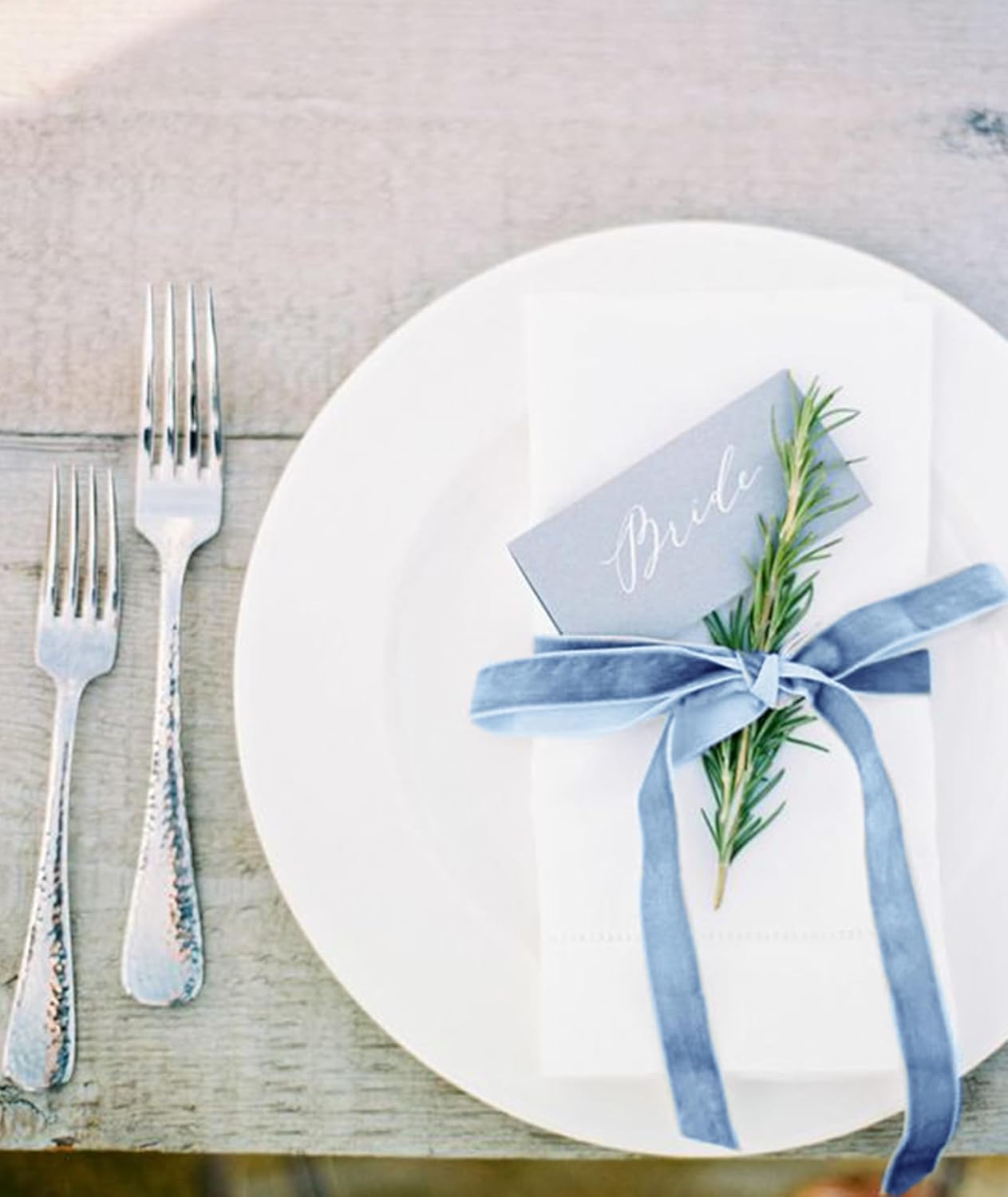 Light Blue Christmas Velvet Ribbon for Tree, Gift Wrapping, Flower Bouquet, Wreath Decorations, Bow Making 5/8'', 25 Yards