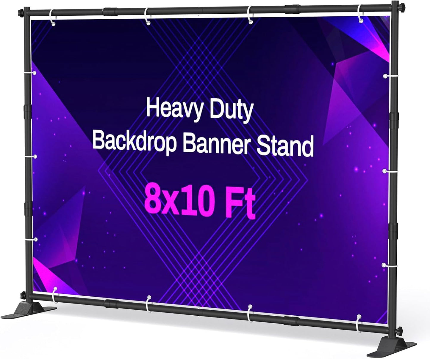 10 x 8 Ft Heavy Duty Backdrop Banner Stand, Adjustable Photo Background Support Frame Kit, Backdrop Stand for Parties Birthday Party Baby Shower Wedding Decorations