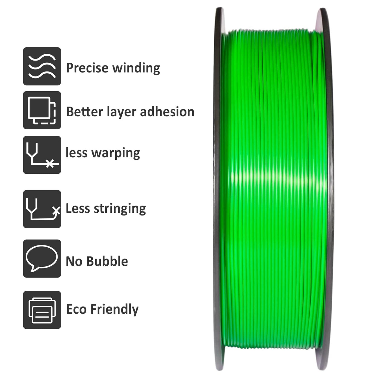 Geeetech Green PLA Filament 1.75mm, PLA 3D Printer Filament 1kg Spool(2.2lbs) Dimensional Accuracy +/- 0.02 mm, 3D Printing Filament Fits for Most FDM 3D Printers