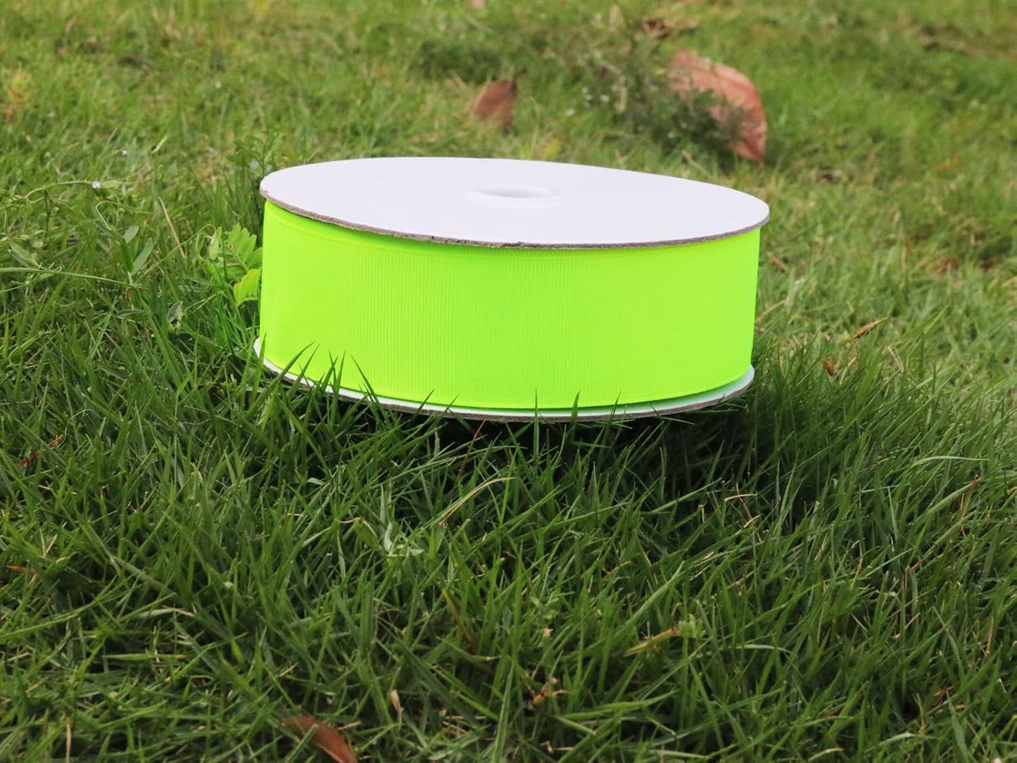 One Roll 50 Yards Soild Neon Green Grosgrain Ribbon 1 1/2 inch Flower Bouquets Ribbons-1.5 inch Thick Gift Wrapping Ribbon-DIY Crafts Bow Hair Headband Accessories Ribbons #544(38mm)
