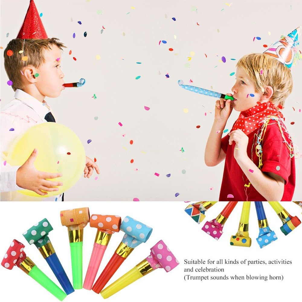 Koogel 100PCS Party Blowers for Kids, Noisemaker Toys Party Whistles Birtthday Blow Horns for Family Gatherings, Kids Birthday