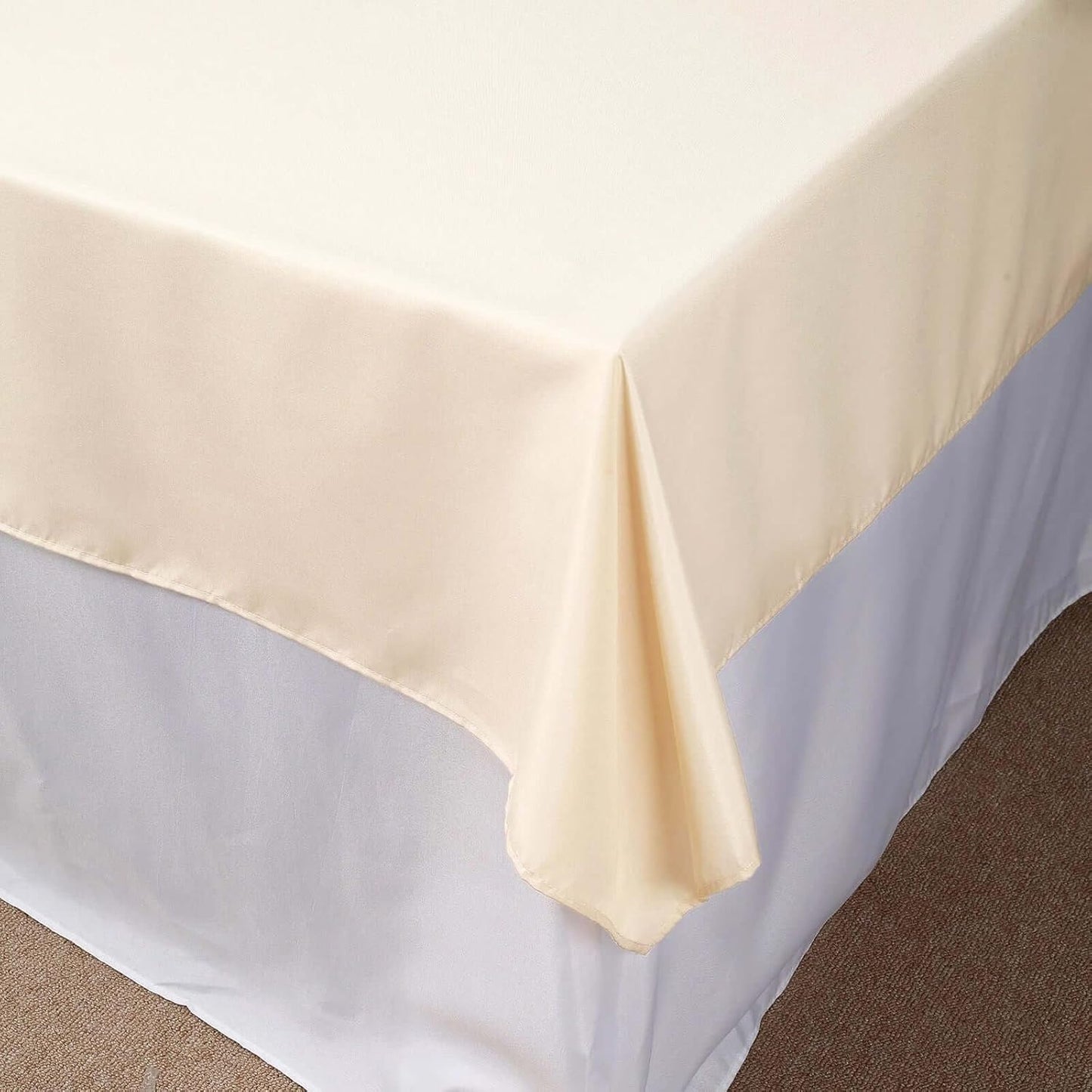 Efavormart 54x54 Beige Wholesale Linens Seamless Polyester Square Linen Tablecloth for Wedding Banquet Party Restaurant