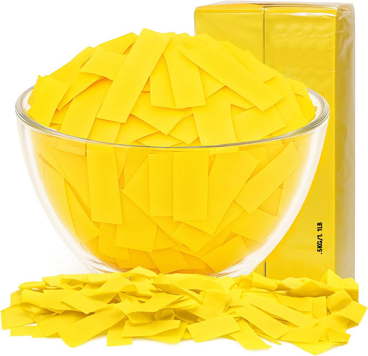 Biodegradable Confetii - Rectangular Yellow Fluttering Tissue Paper Confetti for Cannon and Launcher use - Best for Birthday, Wedding, Parties and Events - 1 lb, 16 oz