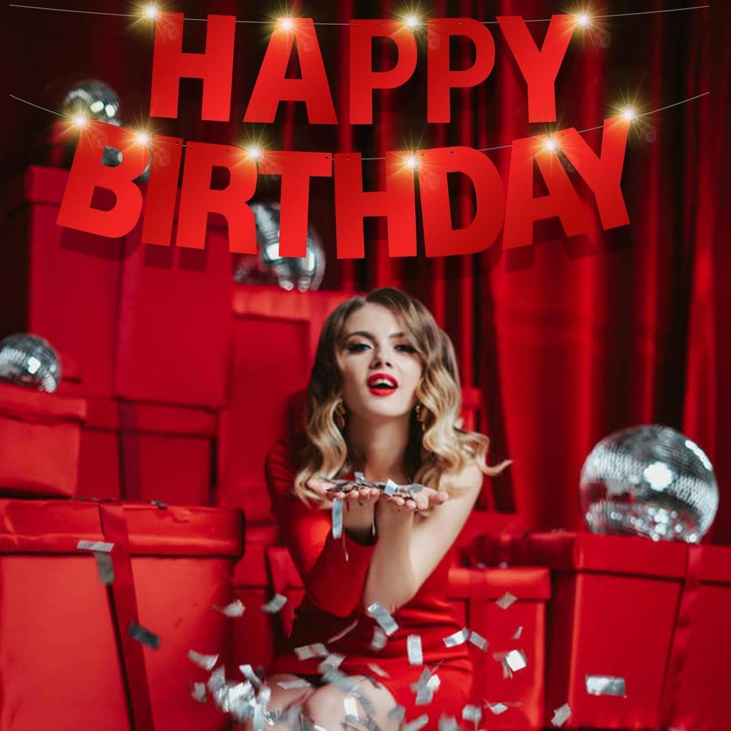 167Pcs DIY Glitter Customizable Banner Kit Custom Banner Happy Birthday DIY Letter Banners Happy New Year Personalized Banners Christmas Baby Shower Birthday Party Decorations Supplies(Shiny Red）