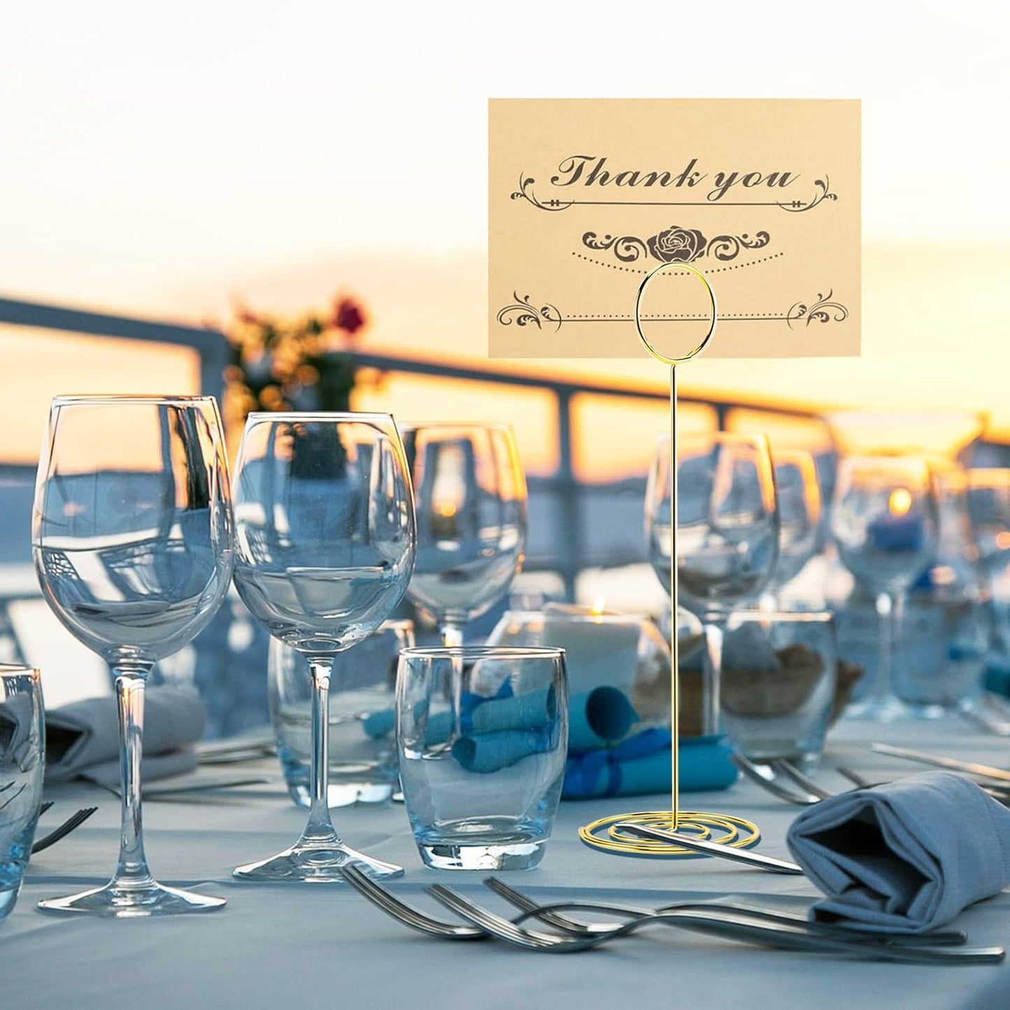 10Pcs Place Card Holder, Table Number Holders, Wire Picture Holder, Table Card Holders Stand, Photo Holder for Centerpieces, Wedding Reception, Party, Birthday (Gold)