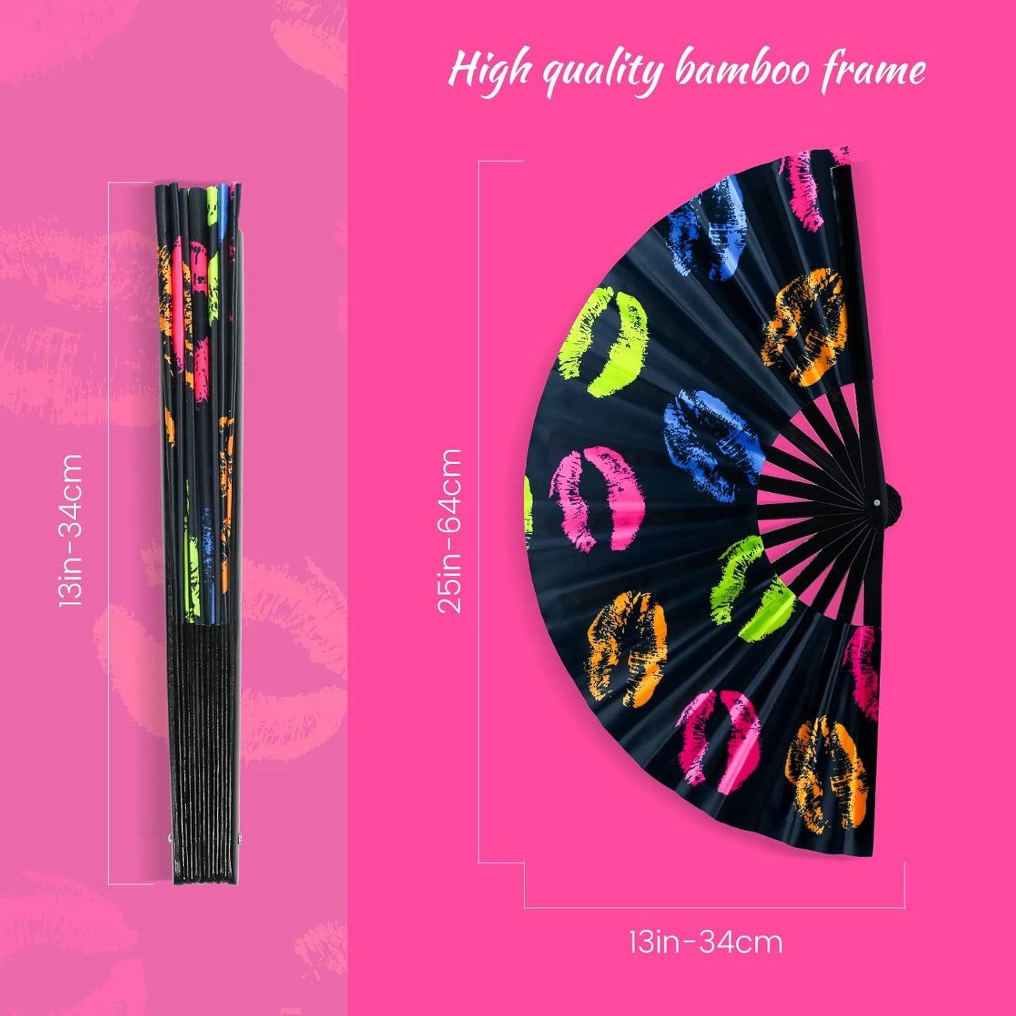 SYNTECSO Hand Fans for Women Foldable, Boots on The Ground Fan, Rave Fan for Drag Queen, Women and Men，Fans for Line Dancing, Parties, Music Festivals, EDM and Decoration