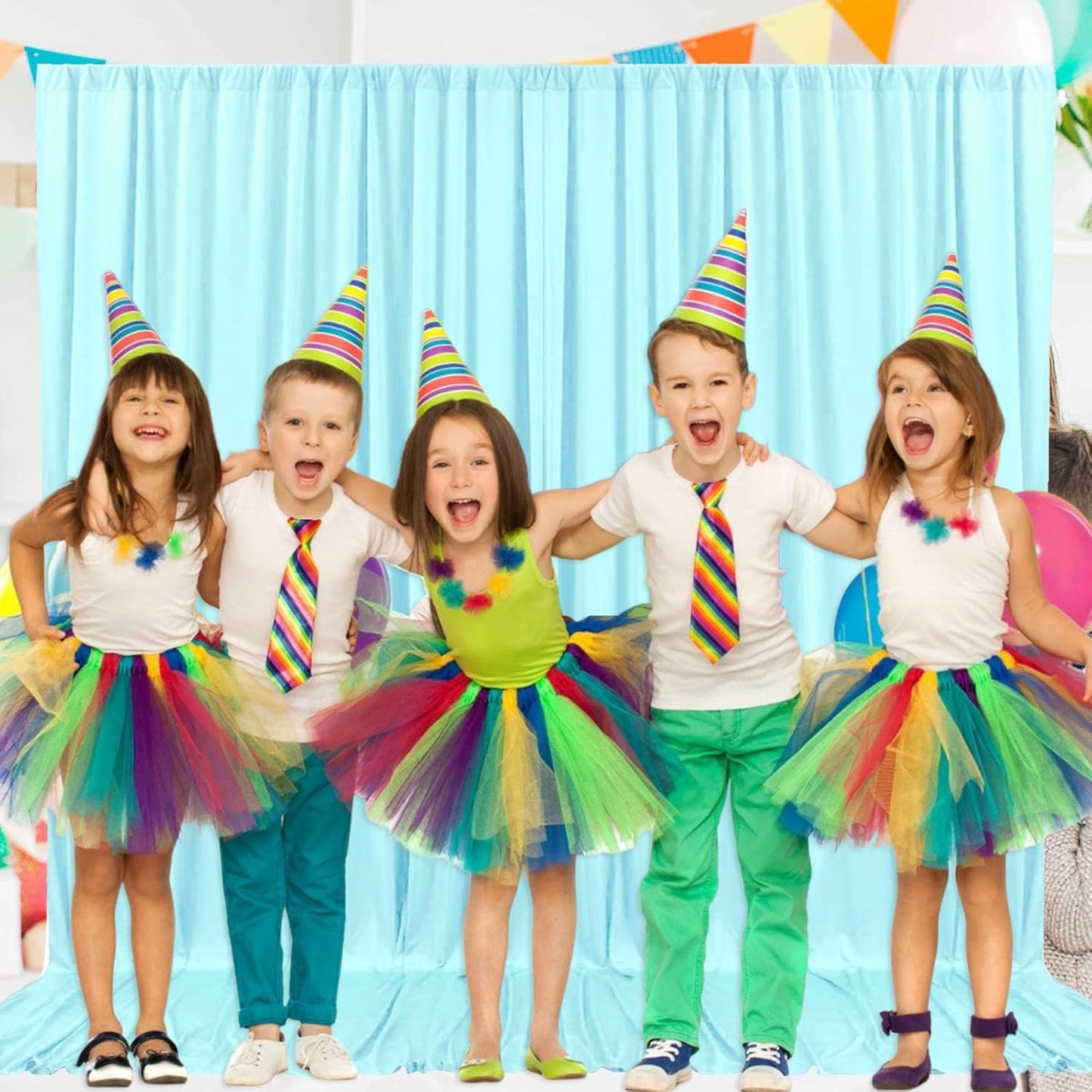 2 Panels Lake Blue Backdrop Curtain, 10 x 7 Feet Background Curtains for Parties, Weddings, Baby Showers, Bachelorette Halloween, Christmas Birthday Party Photoshoot Backdrop Curtains Decorations