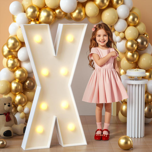 imprsv Marquee Light Up Letters, 3FT Mosaic Letters with Light for Baby Shower Graduation Party Decor, Large X for Engagement Wedding Party Decorations (Need to Assemble)