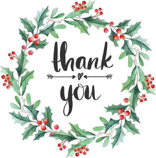 Custom Stickers for Weddings, Birthdays & Businesses - Personalized Labels with Your Logo - Waterproof, Fade and Heat Resistant - Pack of 100-1000 (Wreath S, 3 Inch)