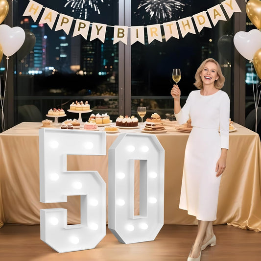 3FT Marquee Numbers 50, Happy 50th Birthday Decorations for Women Men, Large 50 Light up Numbers for Him Her 50 Years Old Birthday Party Supplies, 50th Anniversary Party Decor