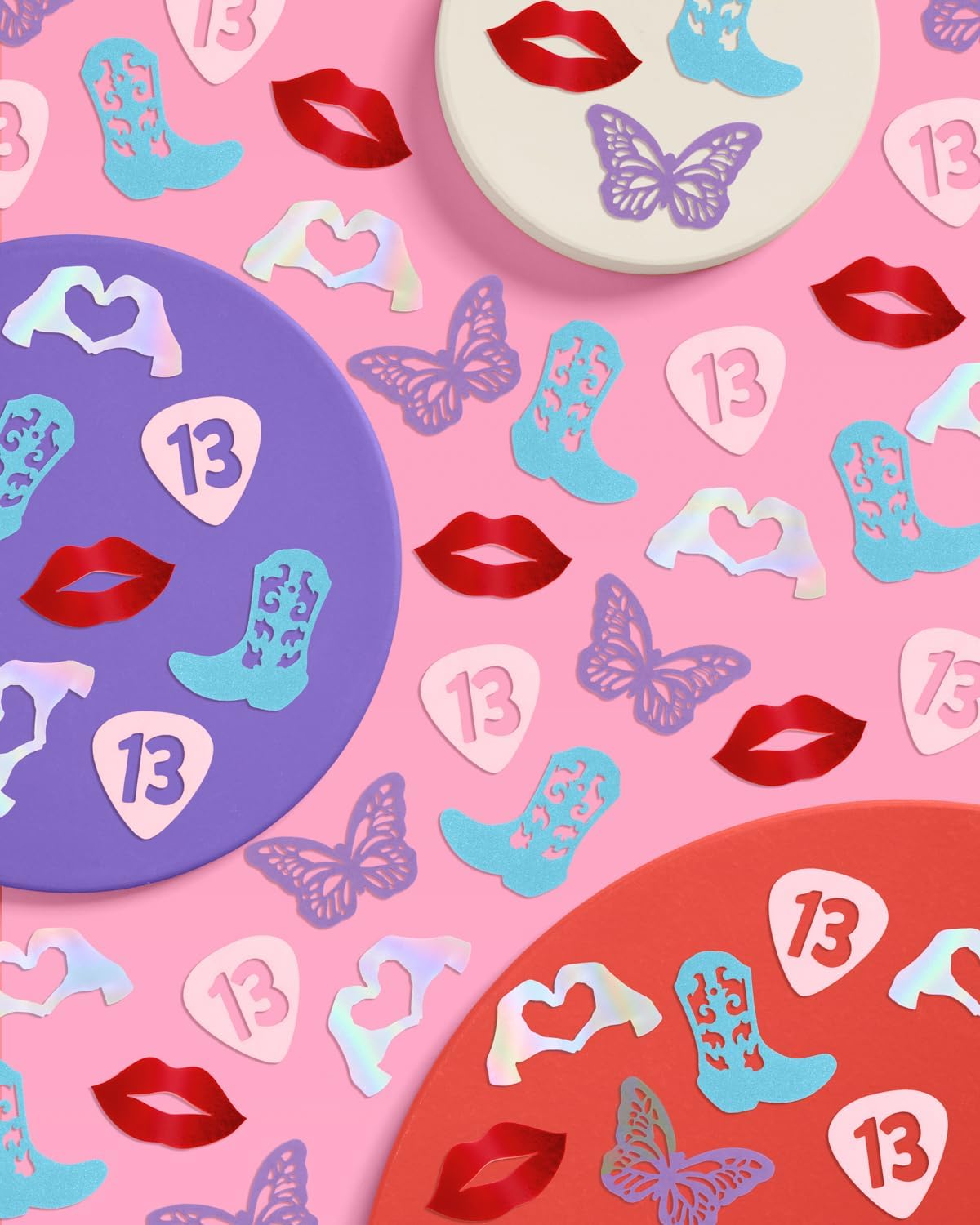 xo, Fetti Eras Party Confetti - 200 pcs | Concert Tablescape, Bachelorette Table Decor, Birthday Decorations, Cute Pink Bday Supplies