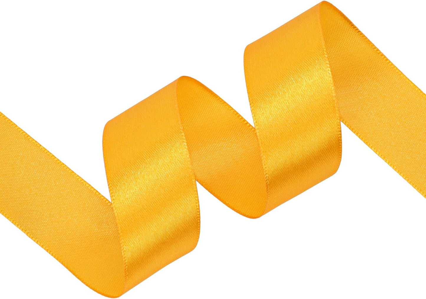 Yellow Satin Ribbon 1 inch X Continuous 50 Yards, Single Face Polyester Ribbon Perfect for Gift Wrapping, Flower Bouquet, Wedding Decor, Crafts, Bow Making, Sewing and More