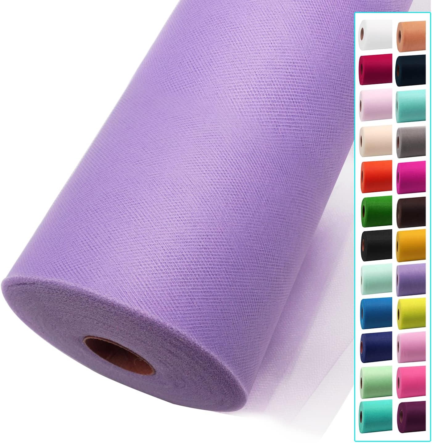 Lavender Tulle Fabric Rolls 54 Inch by 40 Yards Tulle Bolt Spool for Wedding Decorations DIY Tutu Baby Shower Table Skirt Ceiling Decor Birthday Party Craft Supplies