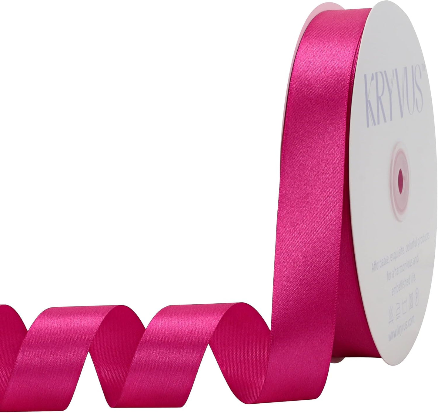 Rose Red Satin Ribbon 1 inch X Continuous 100 Yards, Single Face Polyester Ribbon Perfect for Gift Wrapping, Flower Bouquet, Wedding Decor, Crafts, Bow Making, Sewing and More