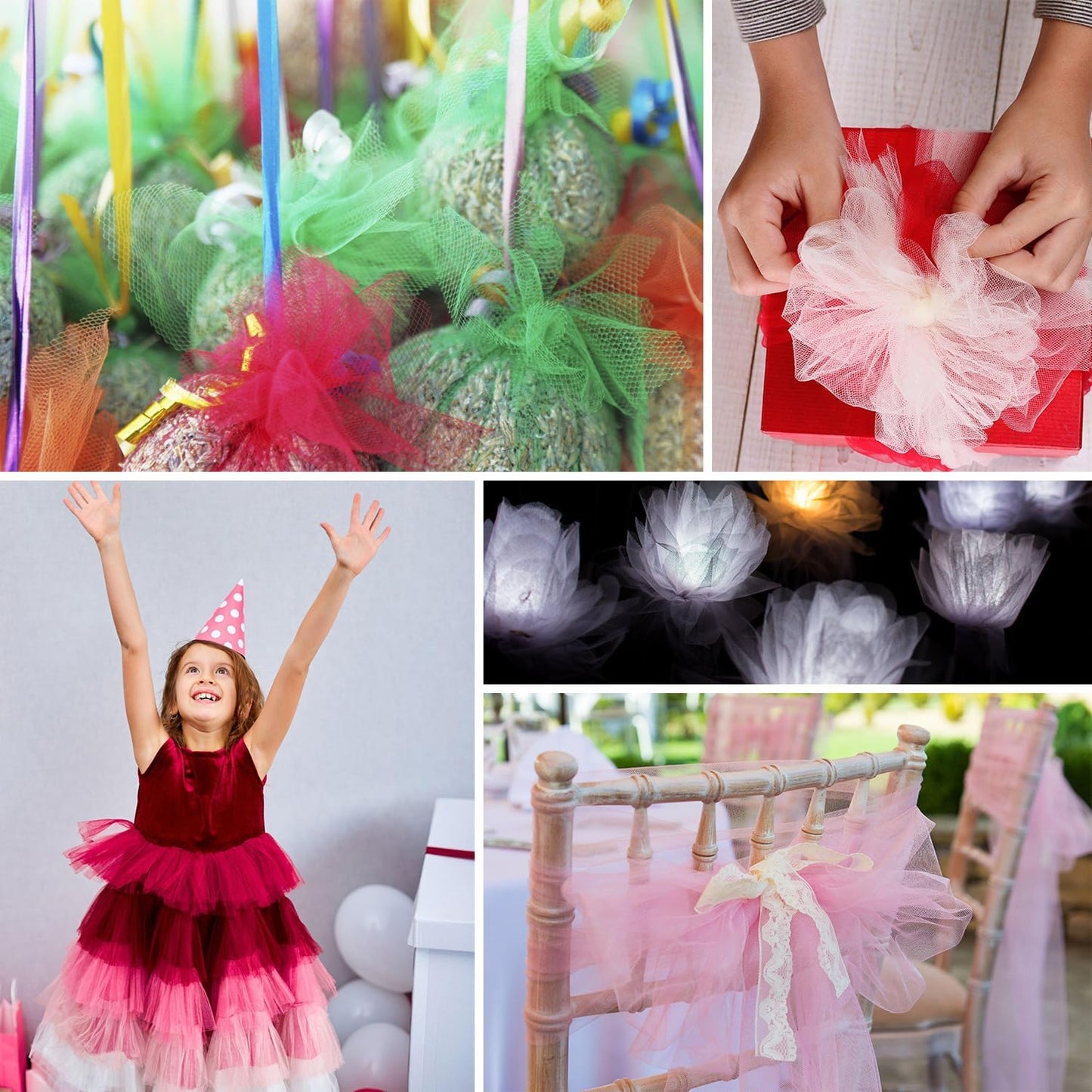 54" by 20 Yards Tulle Fabric Rolls Tulle Ribbon Tutu Spool Bolt for DIY Wedding Decoration Baby Shower Tutu Skirt Gift Wrapping Large Matte Tulle, Roll Packaging (Dusty Rose)