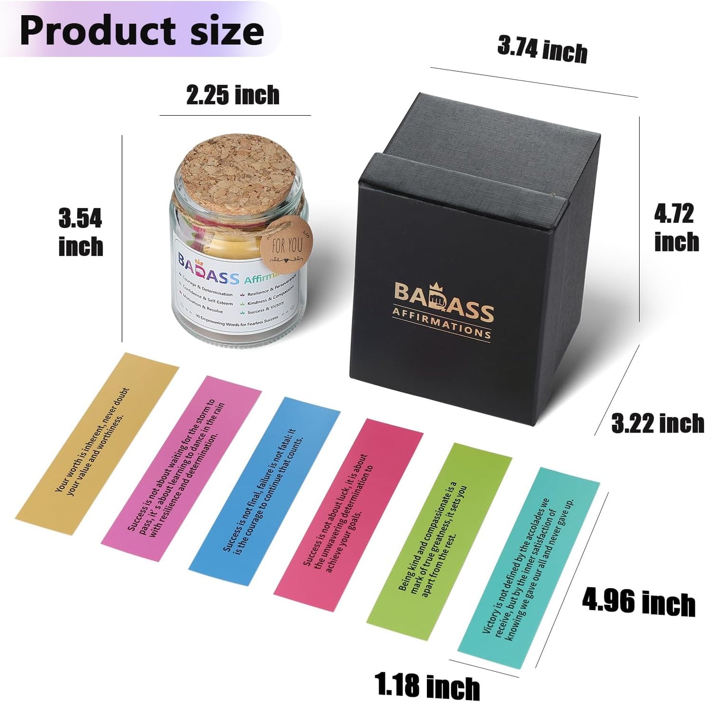 Badass Affirmations Jar Congratulations Graduation Gifts Motivational and Inspirational Gifts for Women Men Boss Unique Funny Christmas Birthday Gift for Sister Coworker Friend