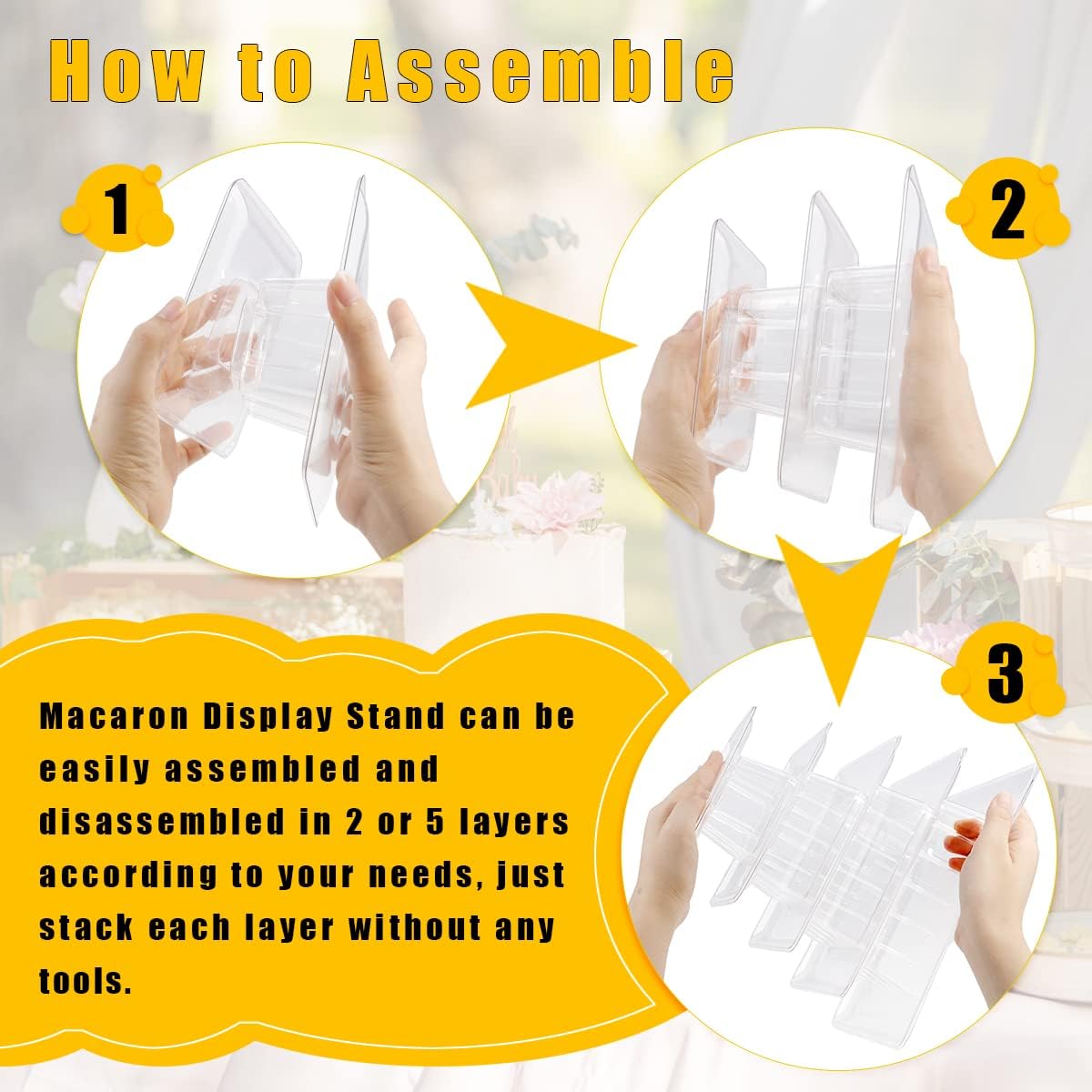 5 Tiers Square Macaron Tower Stand Cake Display Rack Cupcake Stand Desserts Display for Wedding Birthday Party Decor